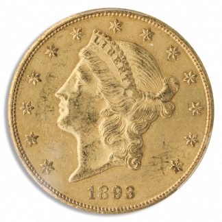 1893-CC $20 Liberty PCGS MS61 CAC