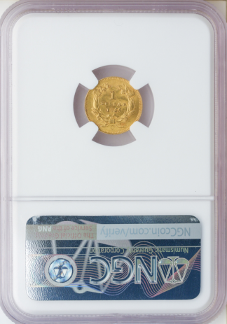 1855-O Gold $1 Type II NGC MS62 CAC + 1855-O Gold $1 Type II NGC MS62 CAC +