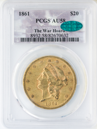 1861 $20 Liberty PCGS AU58 CAC 1861 $20 Liberty PCGS AU58 CAC