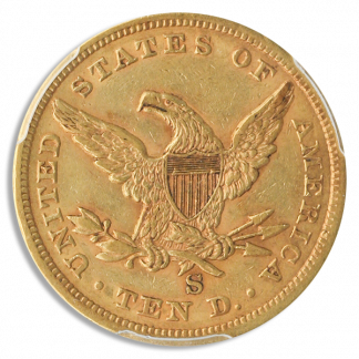 1861-S $10 Liberty PCGS AU53 CAC 1861-S $10 Liberty PCGS AU53 CAC