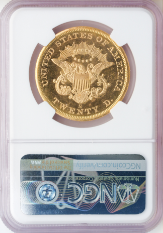 1857-S $20 Liberty SSCA NGC MS66 + Proof Like 1857-S $20 Liberty SSCA NGC MS66 + Proof Like