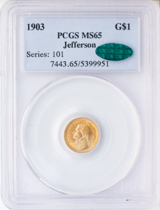 1903 Louisiana Purchase Jefferson $1 PCGS MS65 CAC 1903 Louisiana Purchase Jefferson $1 PCGS MS65 CAC