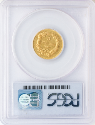 1860-S $3 Gold PCGS AU53 CAC