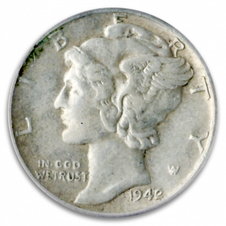1942-1 Mercury Dime PCGS XF40 1942-1 Mercury Dime PCGS XF40