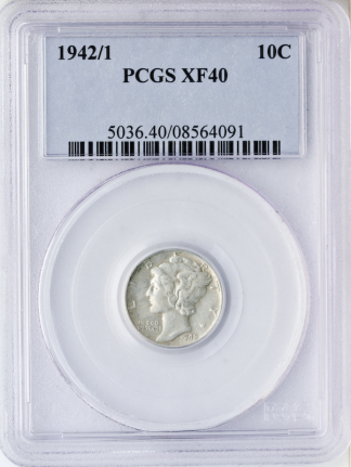 1942-1 Mercury Dime PCGS XF40 1942-1 Mercury Dime PCGS XF40