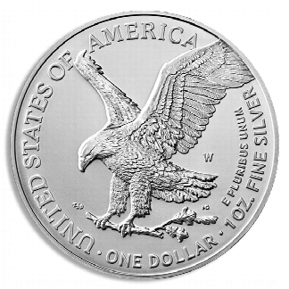 1 oz American Silver Eagle Coin (BU, Dates Vary)