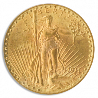 1911 $20 Saint Gaudens PCGS MS63 CAC
