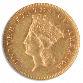 1870 $3 Indian Princess NGC AU58 1870 $3 Indian Princess NGC AU58