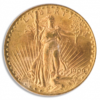 1909/8 $20 Gold St Gaudens PCGS MS61 CAC