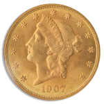 1907-D $20 Liberty NGC MS65