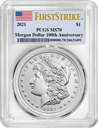 2021-P Morgan Dollar PCGS MS70 100th Anniversary First Strike 2021-P Morgan Dollar PCGS MS70 100th Anniversary First Strike