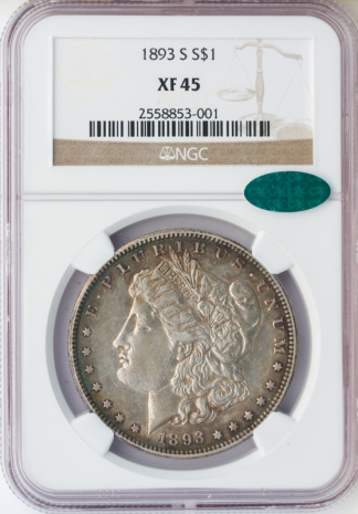 1893-S Morgan $1 NGC XF45 CAC 1893-S Morgan $1 NGC XF45 CAC