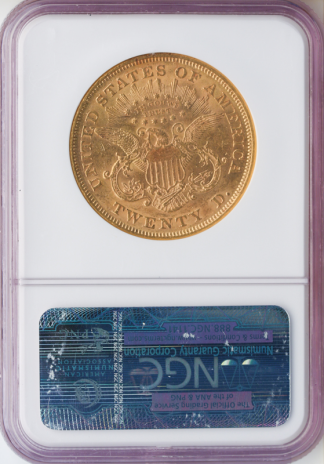 1866 $20 Liberty Type 2 NGC AU55 CAC 1866 $20 Liberty Type 2 NGC AU55 CAC