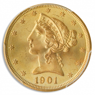 1901-S $5 Liberty PCGS MS66 CAC 1901-S $5 Liberty PCGS MS66 CAC