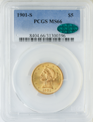 1901-S $5 Liberty PCGS MS66 CAC 1901-S $5 Liberty PCGS MS66 CAC