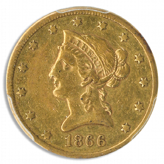 1866-S $10 Liberty PCGS XF40