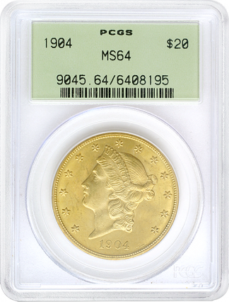 $20 Liberty Certified MS64 (Dates/ Types Vary)