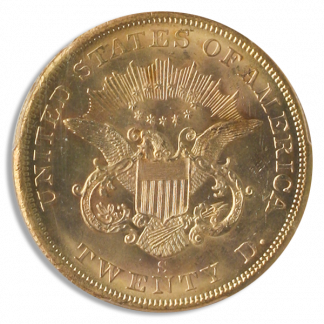 1857-S $20 Liberty SSCA Pinch Of Dust PCGS MS65 CAC + 1857-S $20 Liberty SSCA Pinch Of Dust PCGS MS65 CAC +