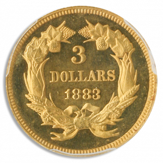 1883 $3 Indian Princess PCGS PR65 Cameo CAC 1883 $3 Indian Princess PCGS PR65 Cameo CAC