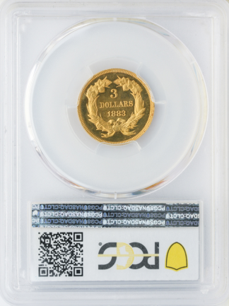 1883 $3 Indian Princess PCGS PR65 Cameo CAC 1883 $3 Indian Princess PCGS PR65 Cameo CAC