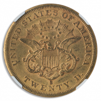 1860-S $20 Liberty NGC AU58 CAC 1860-S $20 Liberty NGC AU58 CAC