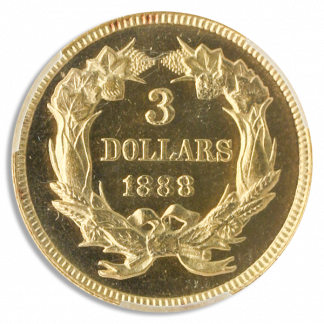 1888 $3 Indian Princess PCGS PR64 CAC