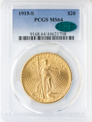 1915-S $20 Saint Gaudens PCGS MS64 CAC 1915-S $20 Saint Gaudens PCGS MS64 CAC