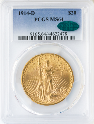 1914-D $20 Saint Gaudens PCGS MS64 CAC 1914-D $20 Saint Gaudens PCGS MS64 CAC