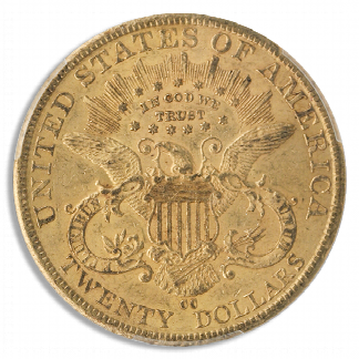 1884-CC $20 Liberty PCGS AU50