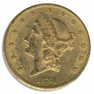 1884-CC $20 Liberty PCGS MS60 CAC