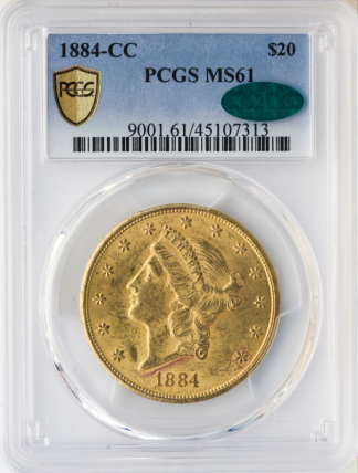 1884-CC $20 Liberty PCGS MS61 CAC