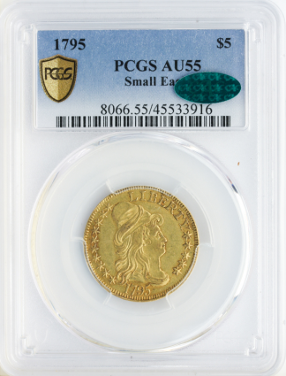1795 $5 Draped Bust Small Eagle PCGS AU55 CAC 1795 $5 Draped Bust Small Eagle PCGS AU55 CAC