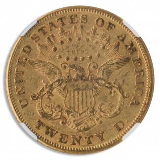 1876-CC $20 Liberty Gold Coin NGC AU55 CAC 1876-CC $20 Liberty Gold Coin NGC AU55 CAC