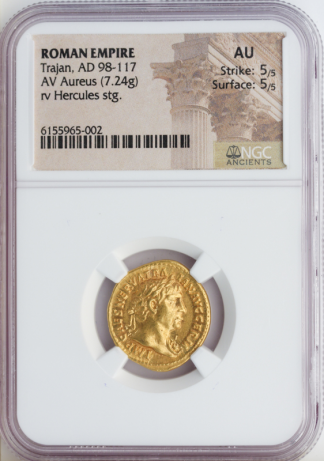 Roman Empire Trajan Aureus NGC AU Str:5 Srf:5 7.24g Roman Empire Trajan Aureus NGC AU Str:5 Srf:5 7.24g