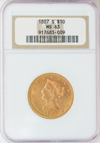 1887-S $10 Liberty NGC MS63