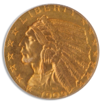 1909 $5 Indian Gold Coin PCGS Mint State 63(MS63) CAC