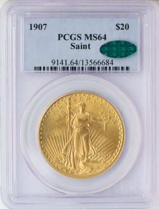 1907 $20 Saint Gaudens PCGS MS64 CAC 1907 $20 Saint Gaudens PCGS MS64 CAC