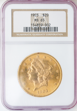 1903 $20 Liberty NGC MS65