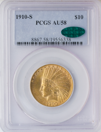 1910-S $10 Indian PCGS AU58 CAC