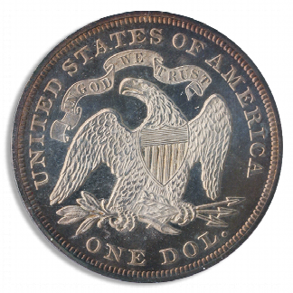 1869 Seated Liberty $1 PCGS PR63 CAC 1869 Seated Liberty $1 PCGS PR63 CAC