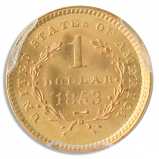 1853 $1 Gold Type 1 PCGS MS67 CAC 1853 $1 Gold Type 1 PCGS MS67 CAC