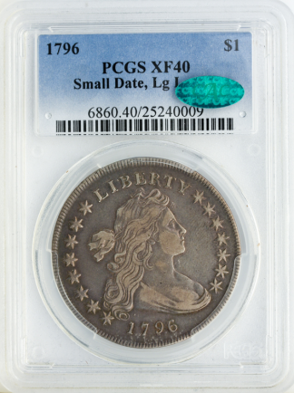 1796 Draped Bust $1 Small Date Large Letter PCGS XF40 CAC 1796 Draped Bust $1 Small Date Large Letter PCGS XF40 CAC