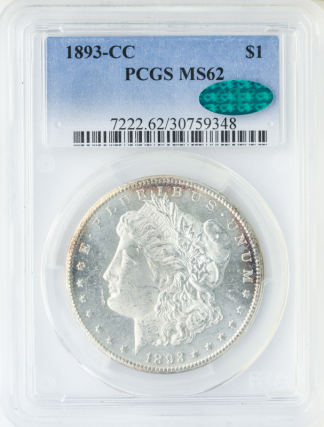 1893-CC $1 Morgan PCGS MS62 CAC 1893-CC $1 Morgan PCGS MS62 CAC