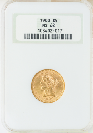 $5 Liberty Certified MS62 (Dates/Types Vary) $5 Liberty Certified MS62 (Dates/Types Vary)
