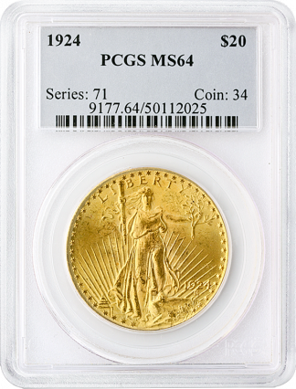 $20 Saint Gaudens Certified MS64 (Dates/Types Vary)