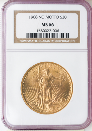 $20 Saint Gaudens N/M Certified MS66 (Dates/Types Vary)