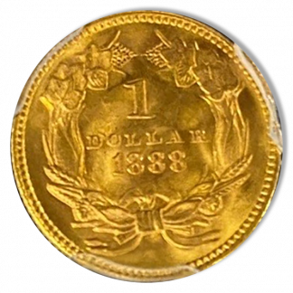 1888 Gold $1 PCGS MS67 CAC