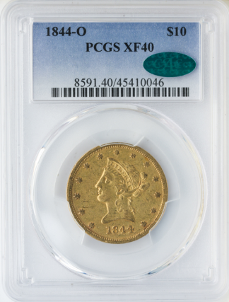 1844-O $10 Liberty PCGS XF40 CAC