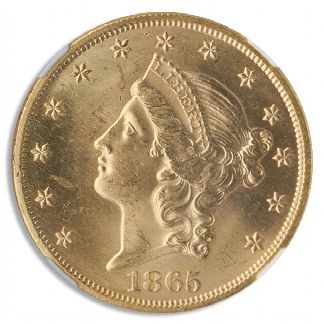 1865 $20 Liberty S.S. Republic NGC MS64 CAC + 1865 $20 Liberty S.S. Republic NGC MS64 CAC +