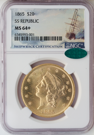 1865 $20 Liberty S.S. Republic NGC MS64 CAC + 1865 $20 Liberty S.S. Republic NGC MS64 CAC +